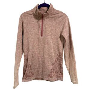 CALIA Seamless 1/4 Zip‎ Pullover Floral Ombre Mesa Rose Size M